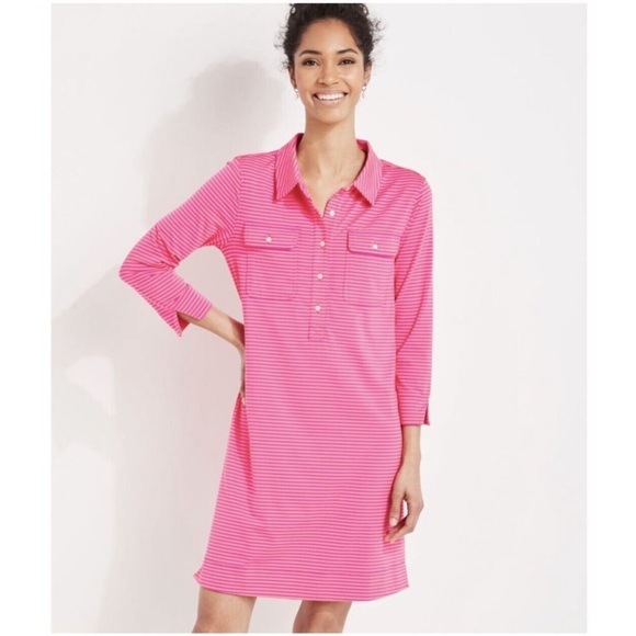 Vineyard Vines Pink Striped Dress - Picture 1 of 8